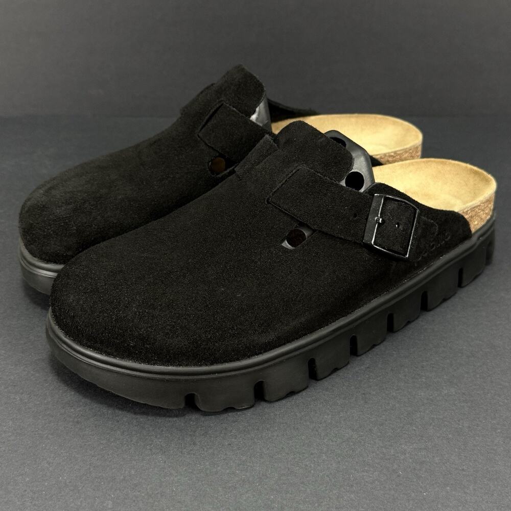 Birkenstock Papillio Boston Chunky Clog Women’s 10 Black Suede Leather
